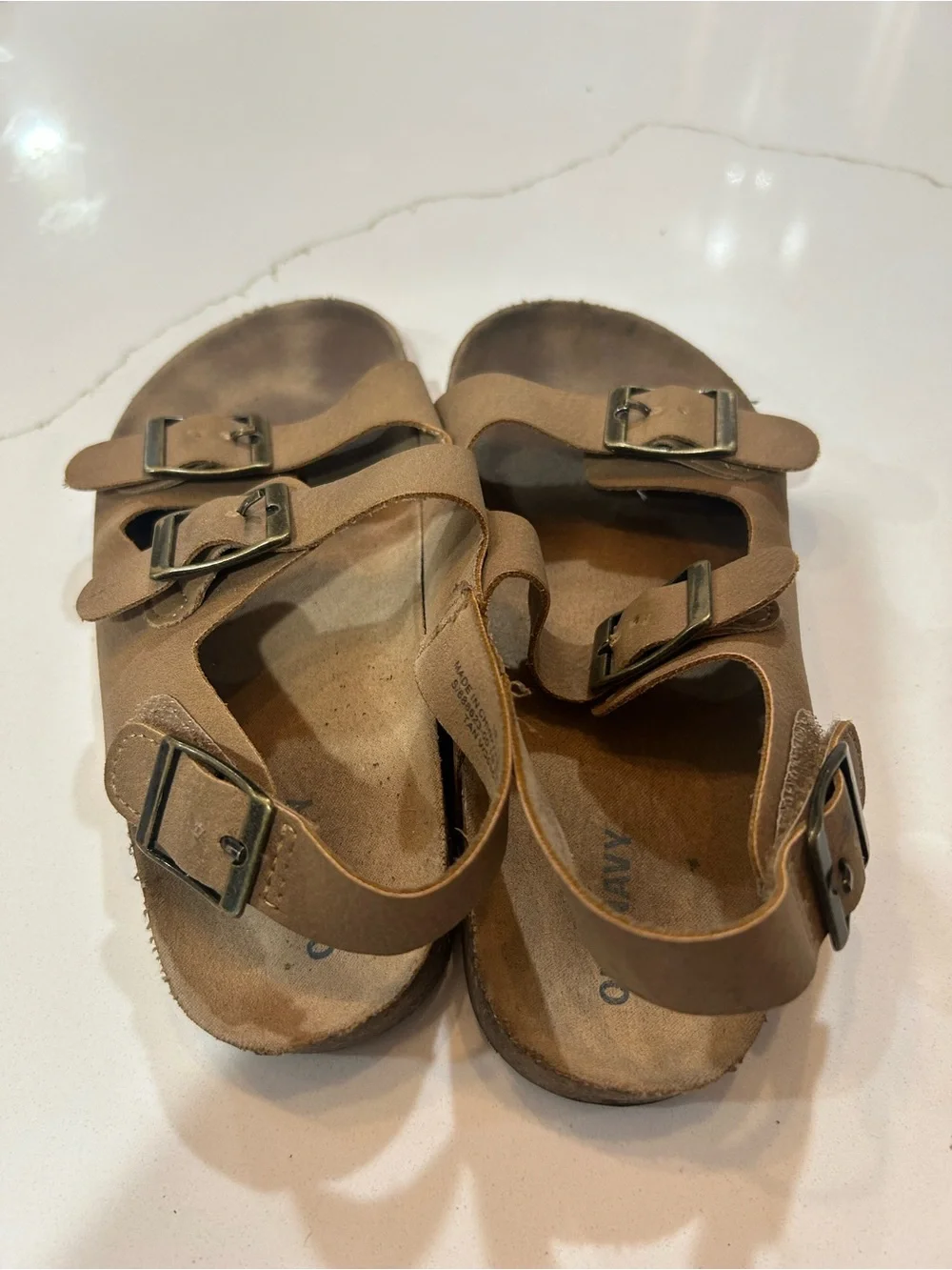 Old Navy Kids Brown Double-Buckle Comfort Sandals